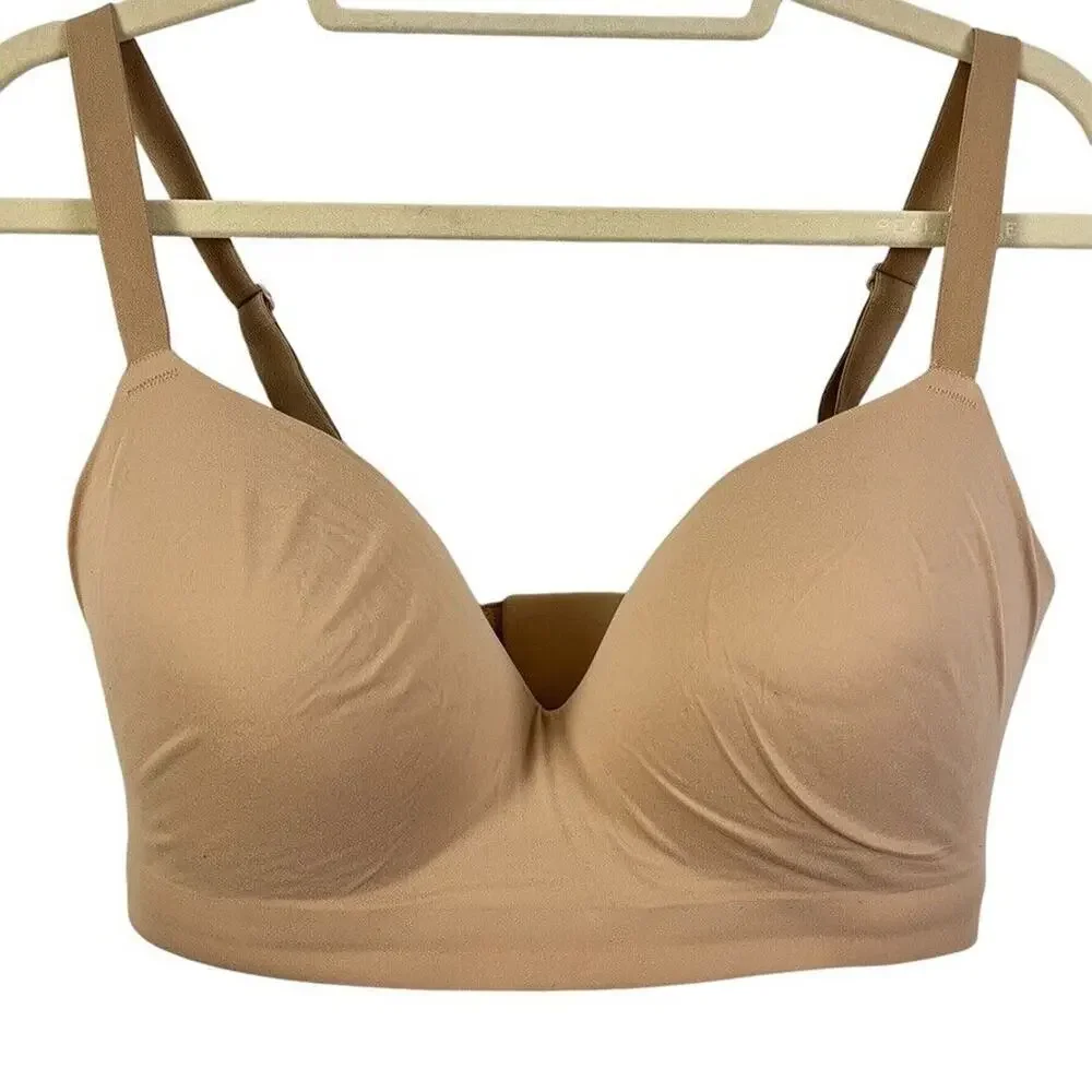 Soma Enbliss Wireless Womens Beige Tan Back Close Adjustable Bra Stretch 38D